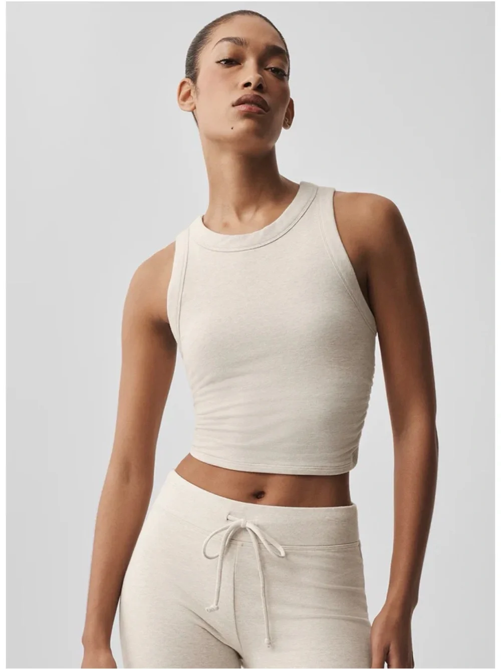 ALO Yoga Sway Bra Tank Oatmeal Heather S